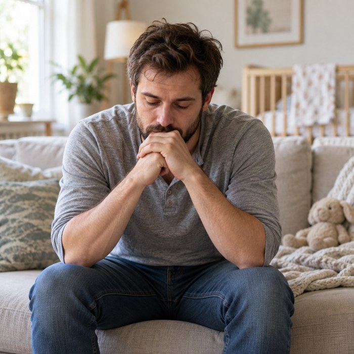 A father taking a quiet moment